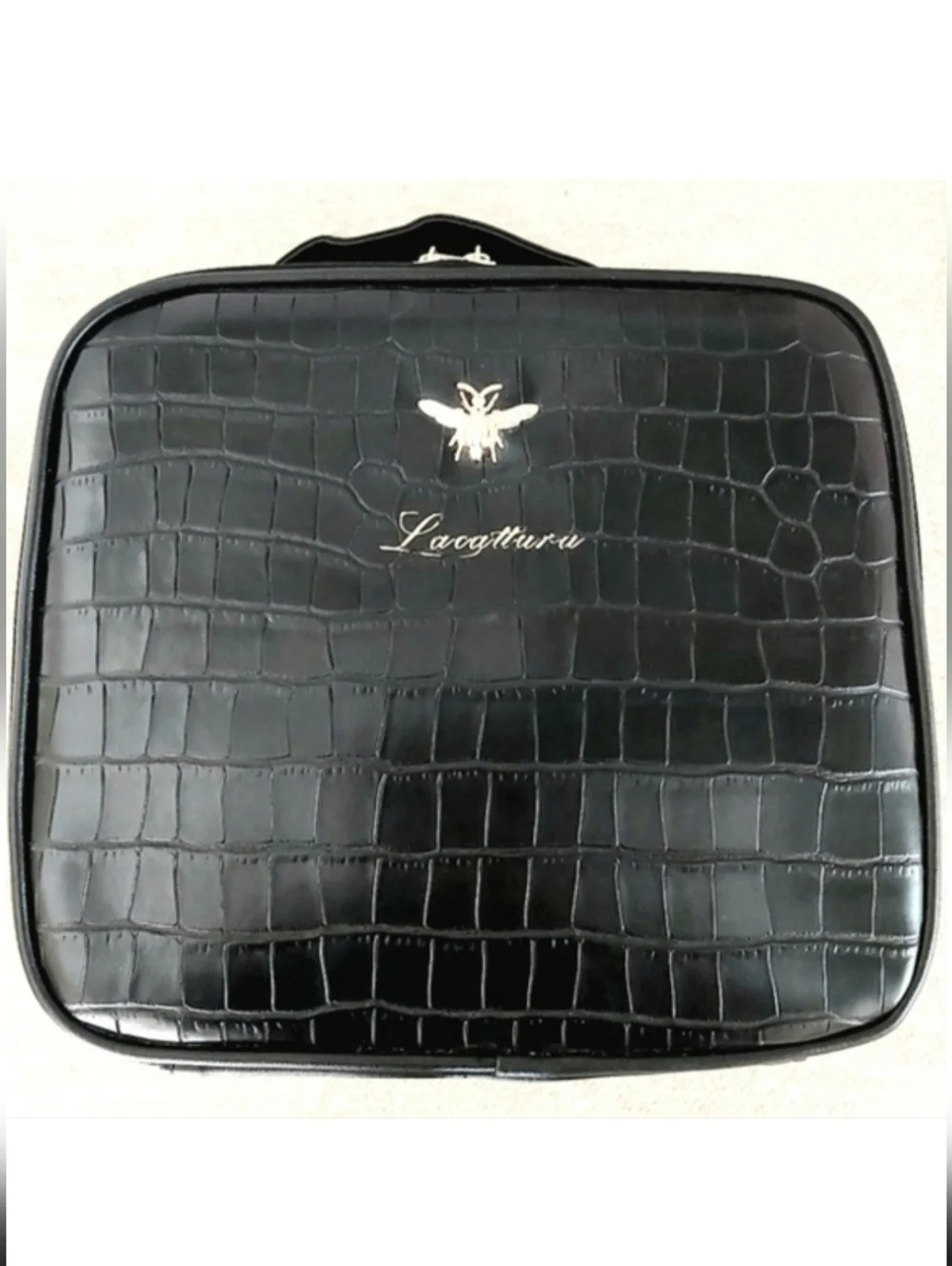 LACATTURA Croc-Embossed Multipurpose Makeup Bag NWOT - Picture 11 of 12